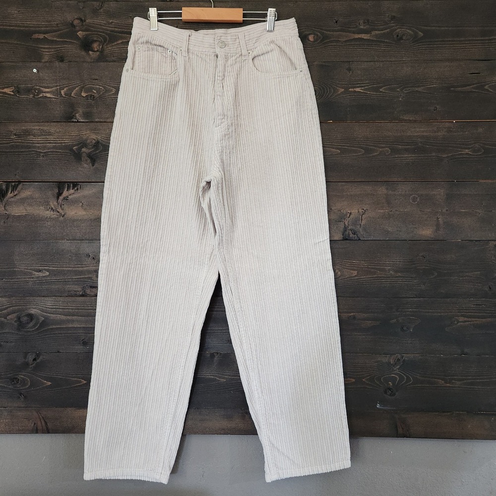 BDG Urban Outfitters High Rise Baggy Corduroy Pants Cream Women Size 31